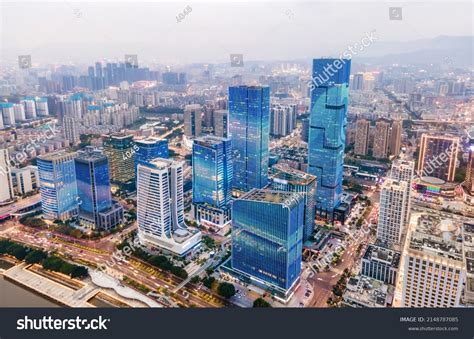 Largeformat Aerial Photography Fuzhou City Night Stock Photo 2148787085