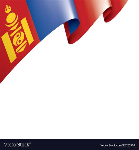 Mongolia Flag On A White Royalty Free Vector Image