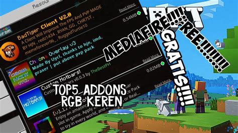 Top5 Addons Full Rgb Minecraft 114116 Mcpemcbewindows10 Youtube