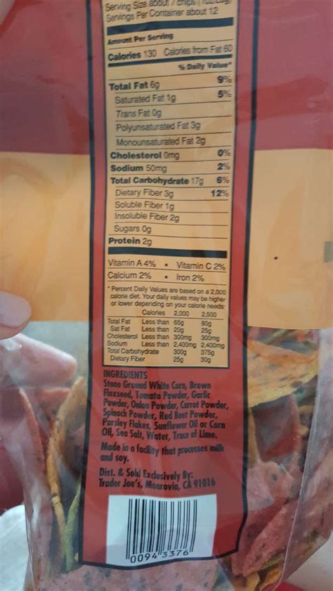 trader joe s white corn tortilla chips nutrition information besto blog