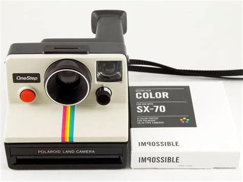 Vintage Polaroid Onestep Sx 70 White Rainbow Stripe Instant