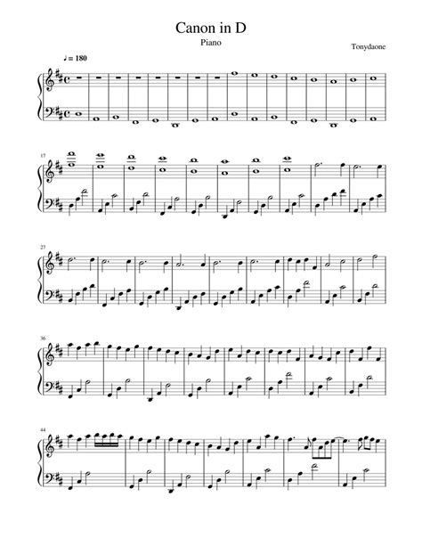 Level 3.5 is very close to the original. Canon in D - Piano Sheet music for Piano | Download free ...