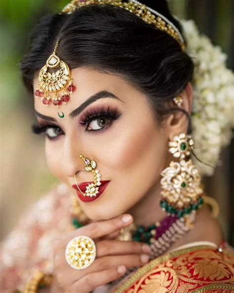 indian bridal photos indian bridal wear hair and makeup artist hair makeup nath nose ring