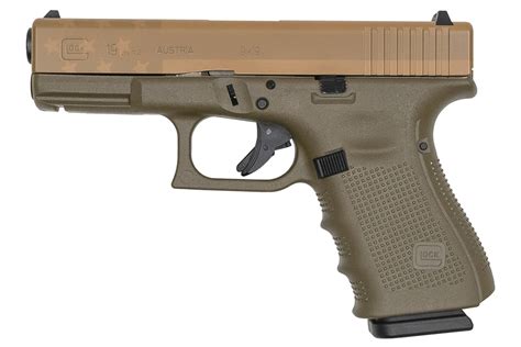 Glock 19 Gen4 9mm 15 Round Pistol With Od Green Frame And Tan American