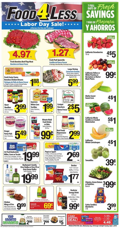 Sale items start at 6 a.m. Food 4 Less Current weekly ad 08/28 - 09/03/2019 ...