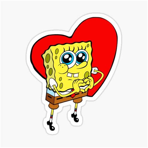 Spongebob ️ Heart Sticker For Sale By Corpsmotrang Redbubble