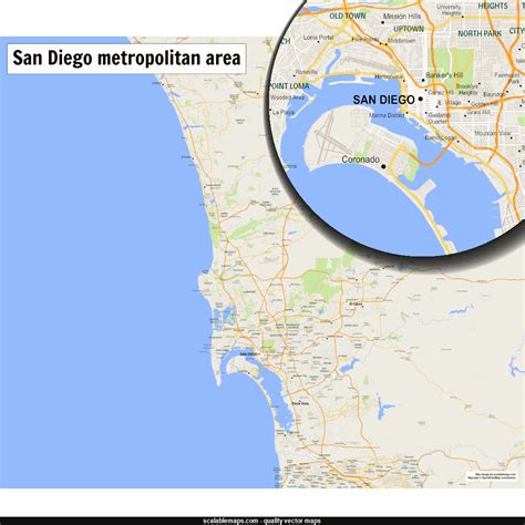 Scalablemaps Vector Map Of San Diego Gmap Regional Map Theme Map