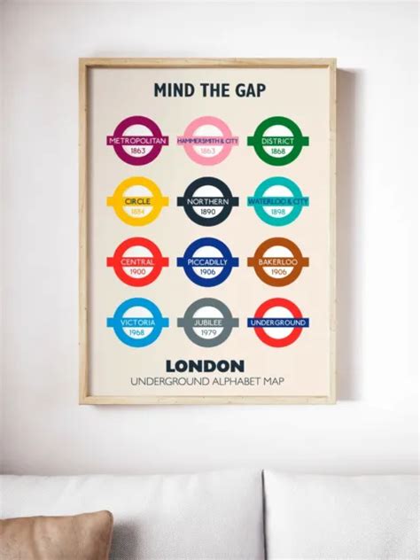 London Underground Poster Metro Alphabet Map Subway Sign The Tube Art Eur 8900 Picclick Fr