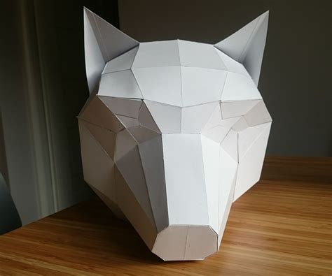 Papercraft Low Poly Wolf Mask Wolf Mask Paper Crafts Paper Mask