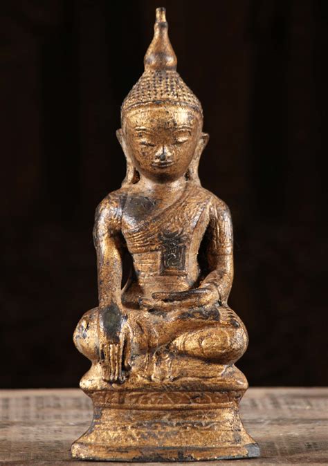 Sold Small Antique Gold Leaf Thai Buddha Statue 11 104t15j Hindu