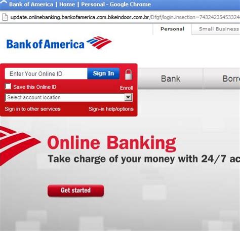 Online Banking Alert Phishing Bank Of America Email Messages