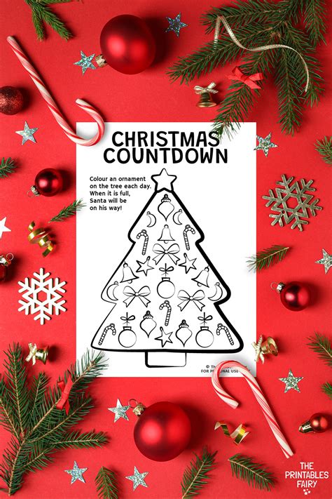 Christmas Tree Printable Countdown Calendar For Kids Etsy