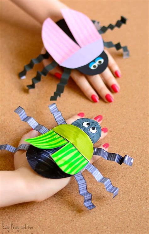 Beetle Paper Hand Puppet Template Easy Peasy And Fun