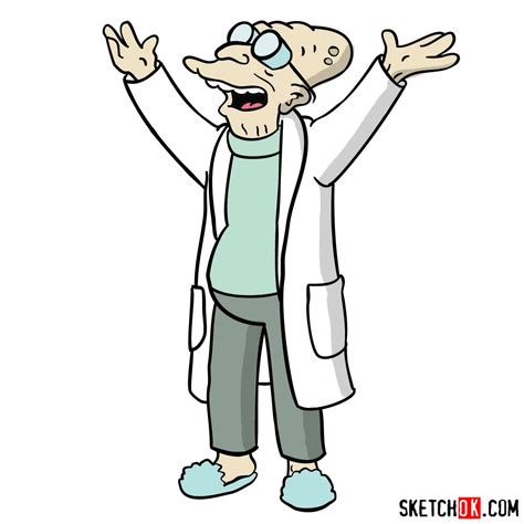 How To Draw Professor Farnsworth Step By Step Drawing Tutorials