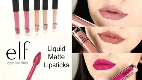New Elf Liquid Lipsticks Review And Lip Swatches Youtube