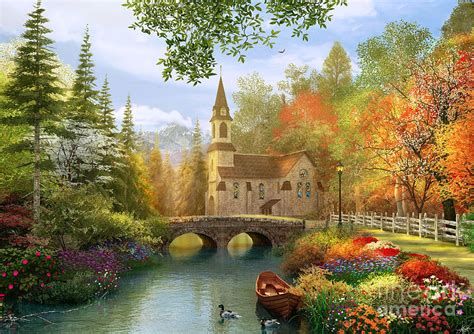 Autumn Church Digital Art By Mgl Meiklejohn Graphics Licensing Fine