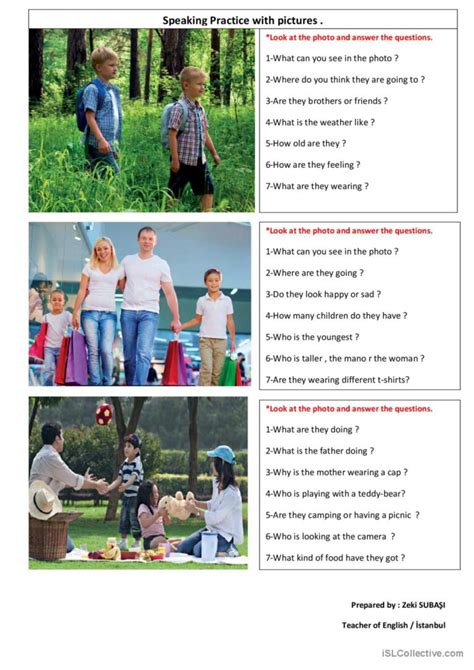 Speaking Practice With Pictures English Esl Worksheets Pdf And Doc