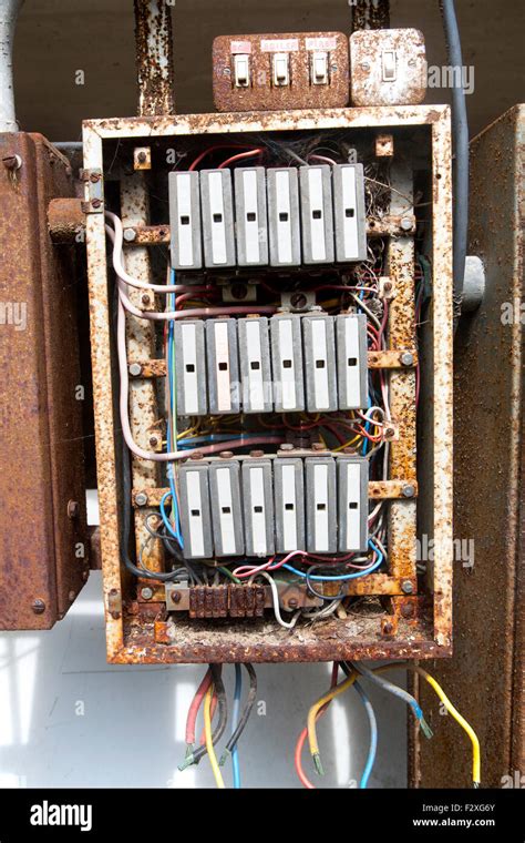 Old Rusty Electrical Fuse Box Uk Stock Photo Royalty Free Image