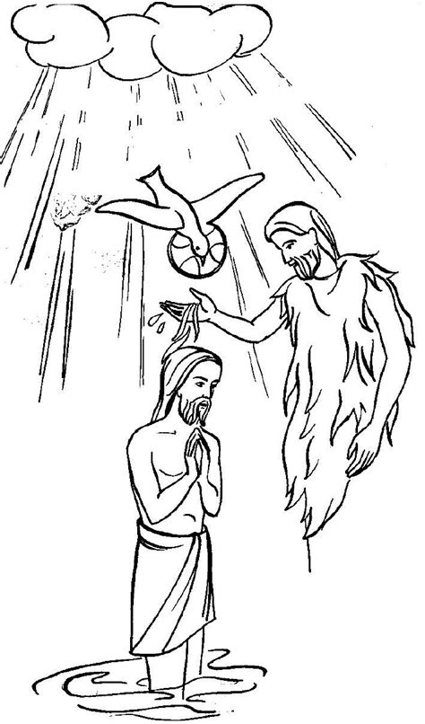 Baptism Of Jesus Coloring Page