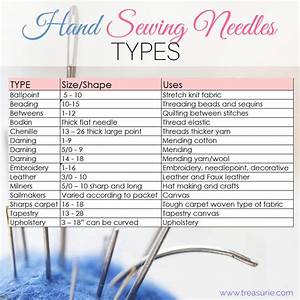 Hand Sewing Needles Sizes And Types Treasurie