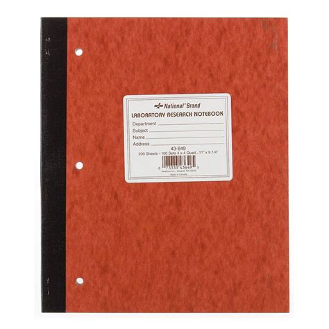 National Laboratory Notebook 4 X 4 Quad Brown Cover 11 X 925 100
