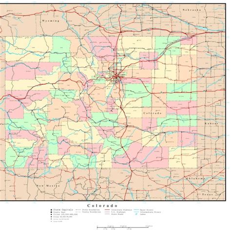 Political Reference Map Of Colorado Poster 20 X 30 20 Inch By 30 Inch