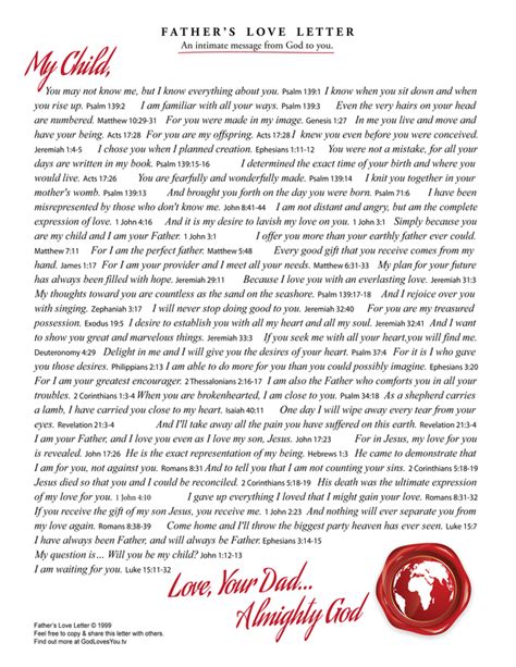 The Fathers Love Letter Printable That Are Dynamite Dan
