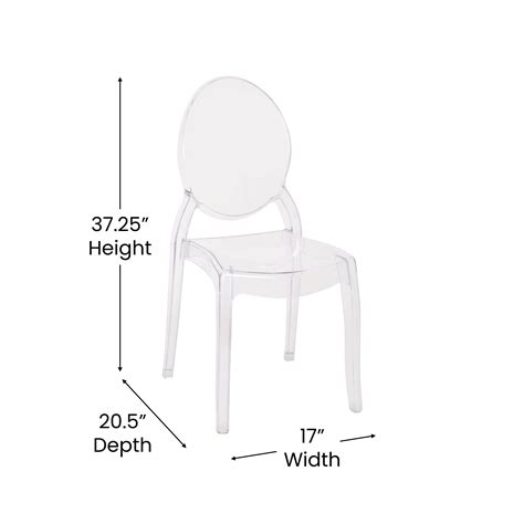 Flash Furniture Revna Series Ghost Chair, Set of 4, Clear Plastic