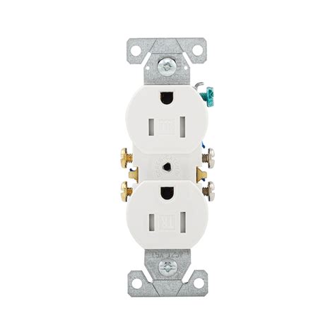 Eaton White 15 Amp Duplex Tamper Resistant Residential Outlet 1 Pack