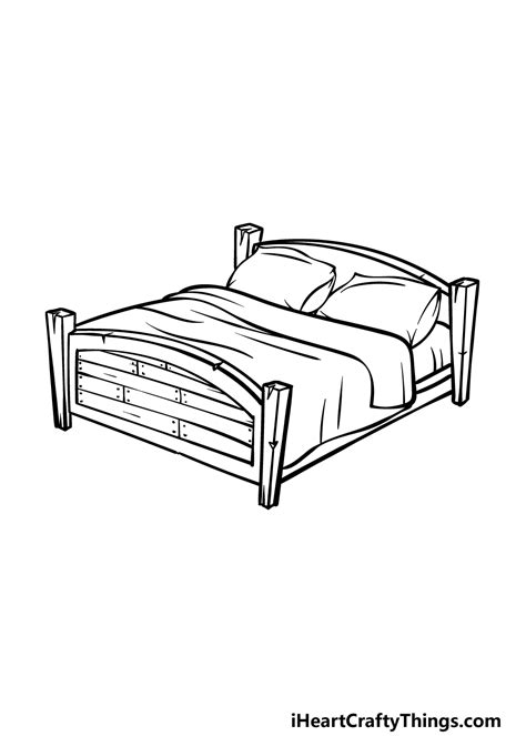 How To Draw A Bed With A Person In It Easy How To Draw A Bed Aube