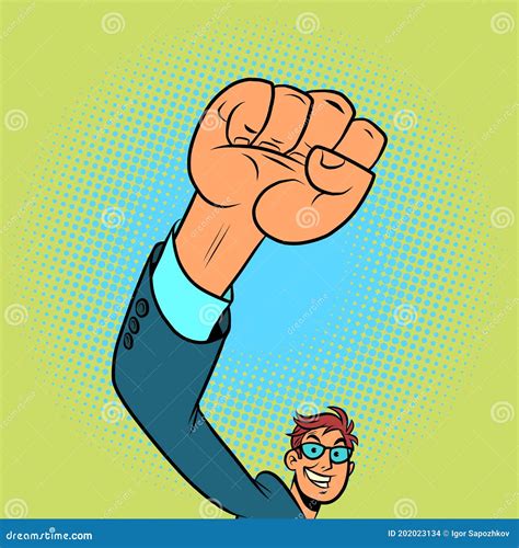Fist Up Hand Gesture Man Stock Vector Illustration Of Finger 202023134