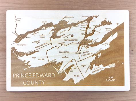 Prince Edward County Map Lake Ontario Canada Picton Etsy