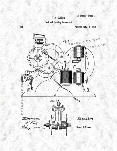 Us Patent Office Accountant Gifts X Frame Thomas Edison X Print Patent Prints Wood