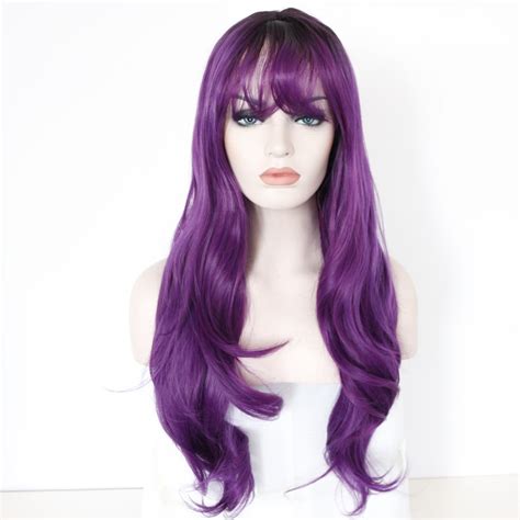 Fashion Purple Ombre Wavy Synthetic Lace Front Wigs