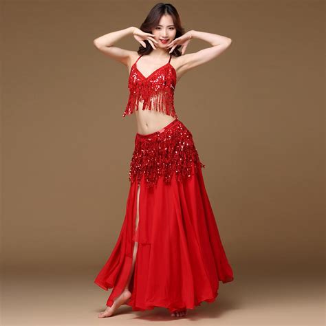 Buy Women Belly Dance Costume Belt Skirt Hip Wrap Outfit Sequins Tassels Bead Scarf At