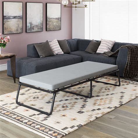 Simmons Beautysleep Folding Guest Bed with Memory Foam Mattress, Twin