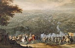 Die Schlacht von Poltawa, gestochen von einer der Nicolas Larmessin ...
