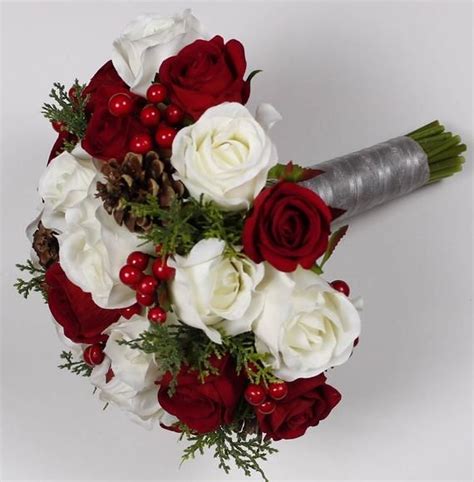 christmas wedding bouquet christmas bridal bouquet red wedding bouquet country wedding bridal