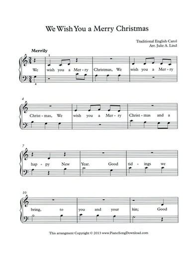 Free Christmas Sheet Music For Easy Piano We Wish You A Merry Christmas Hot Sex Picture