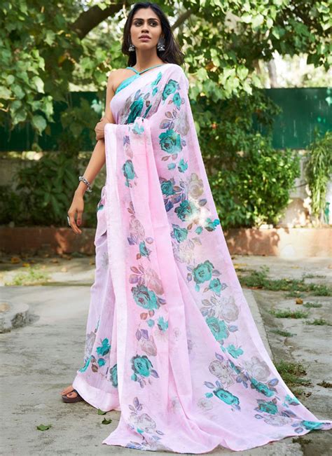 Shop Multi Colour Abstract Print Printed Saree Online 118790 Casual