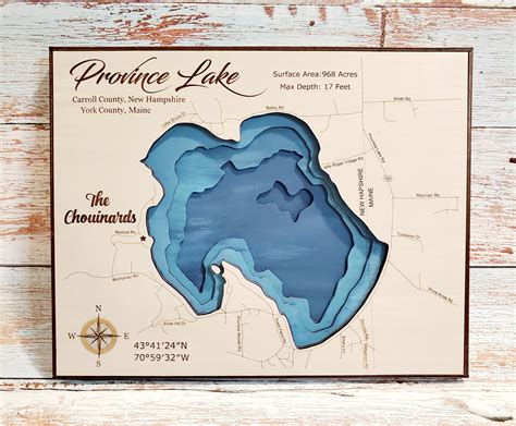 Province Lake Dimensional Map Etsy