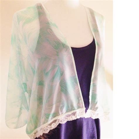 Mint Green Kimono Lace Kimono Jacket Short Cardigan Gift | Etsy | Lace kimono, Green kimono ...