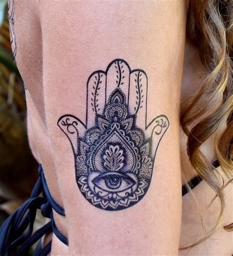 Hamsa Hand Waterproof Temporary Tattoo Medium Etsy