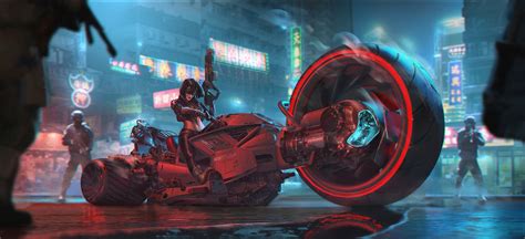 Big Tire Cyberpunk Bike Rider Girl Wallpaperhd Artist Wallpapers4k