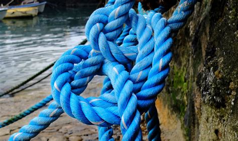 Blue Mooring Rope Free Stock Photo Public Domain Pictures