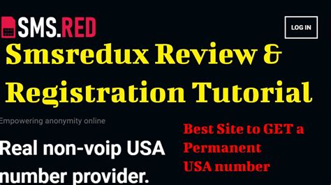 Smsredux Best Site To Get Non Voip Usa Permanent Number For Verification Youtube