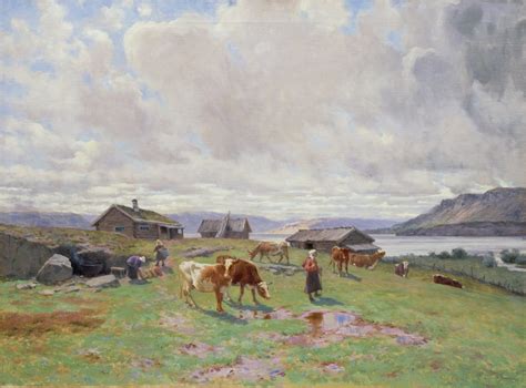 Morning Atmosphere At Holmvassbu Oil On Canvas