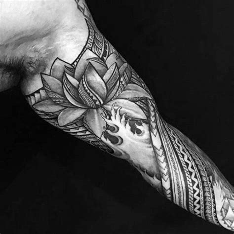 50 Polynesian Half Sleeve Tattoo Designs For Men Tribal Ideas Half