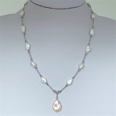 Freshwater Pearl Pendant Necklace Monica Love Your Rocks