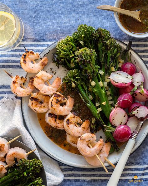 Add water as needed to reach desired when baby is ready for finger foods, typically around 10 months, you can serve him whole broccoli florets cut into tiny pieces. Shrimp skewers and grilled baby broccoli with red ...